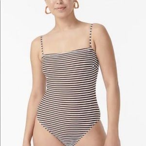 NWT! J. Crew Bandeau Striped Swimsuit
